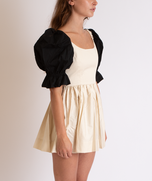 Party Dress in Ivory Black