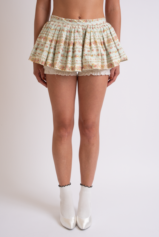 Bubble Peplum in Striped Floral