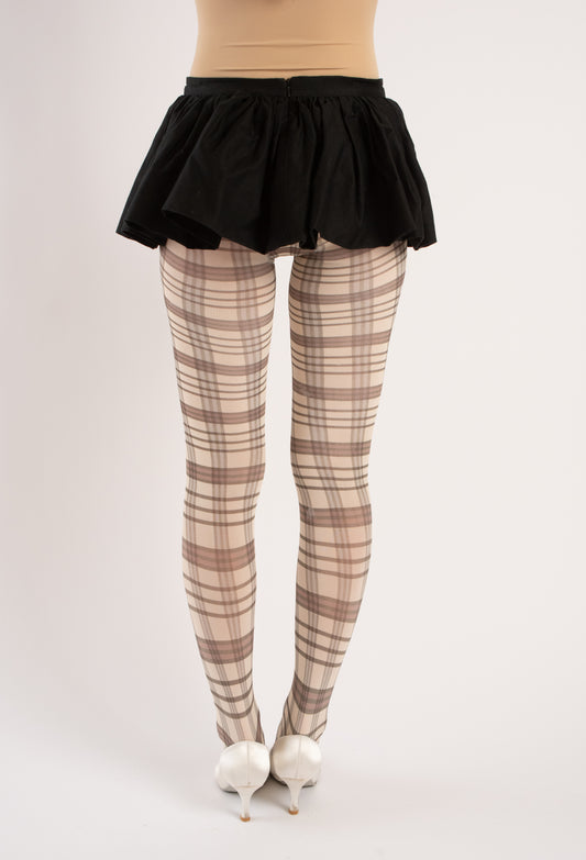 Play Tights in Neutral Plaid