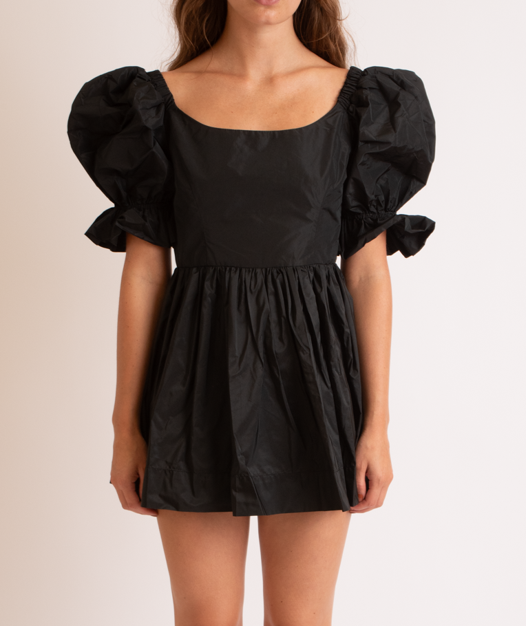 Party Dress in Black Silk