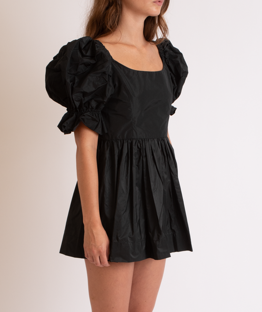Party Dress in Black Silk