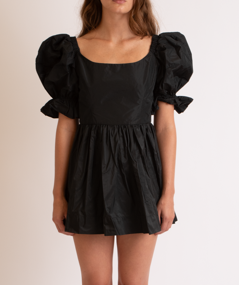 Party Dress in Black Silk