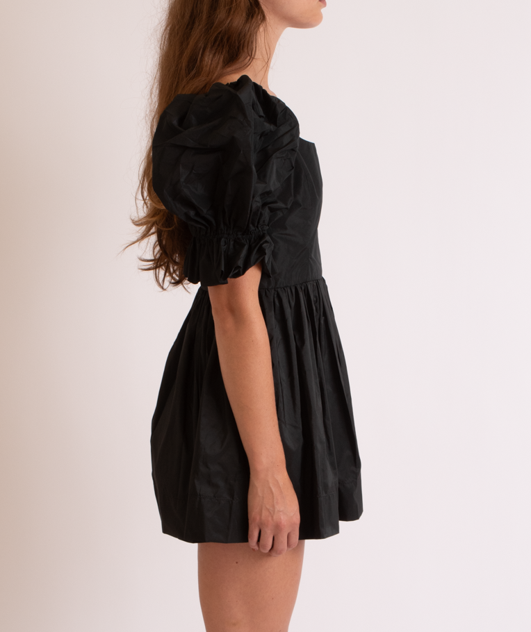 Party Dress in Black Silk