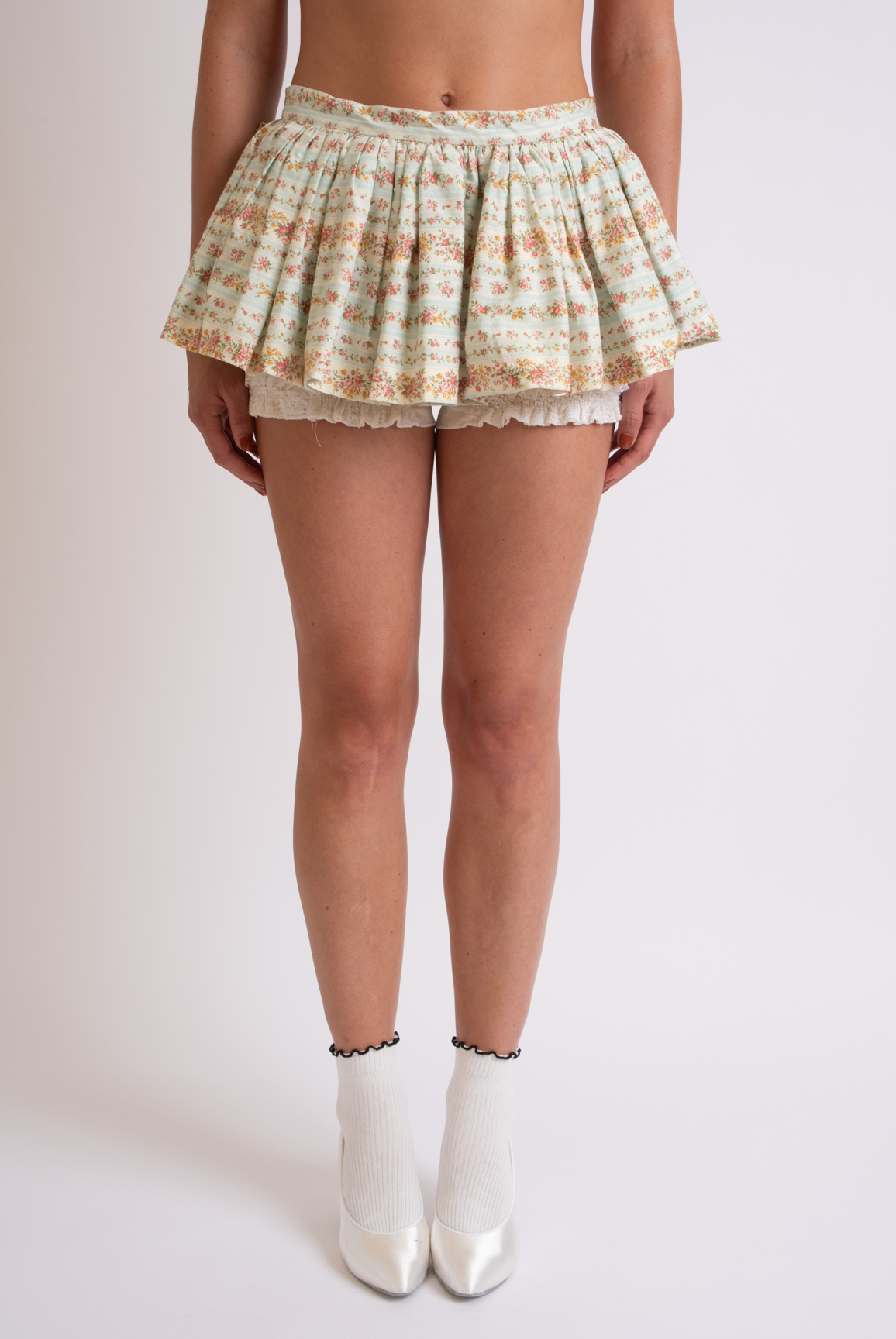 Bubble Peplum in Striped Floral
