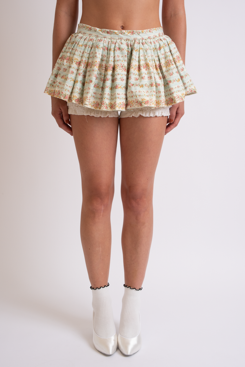 Bubble Peplum in Striped Floral