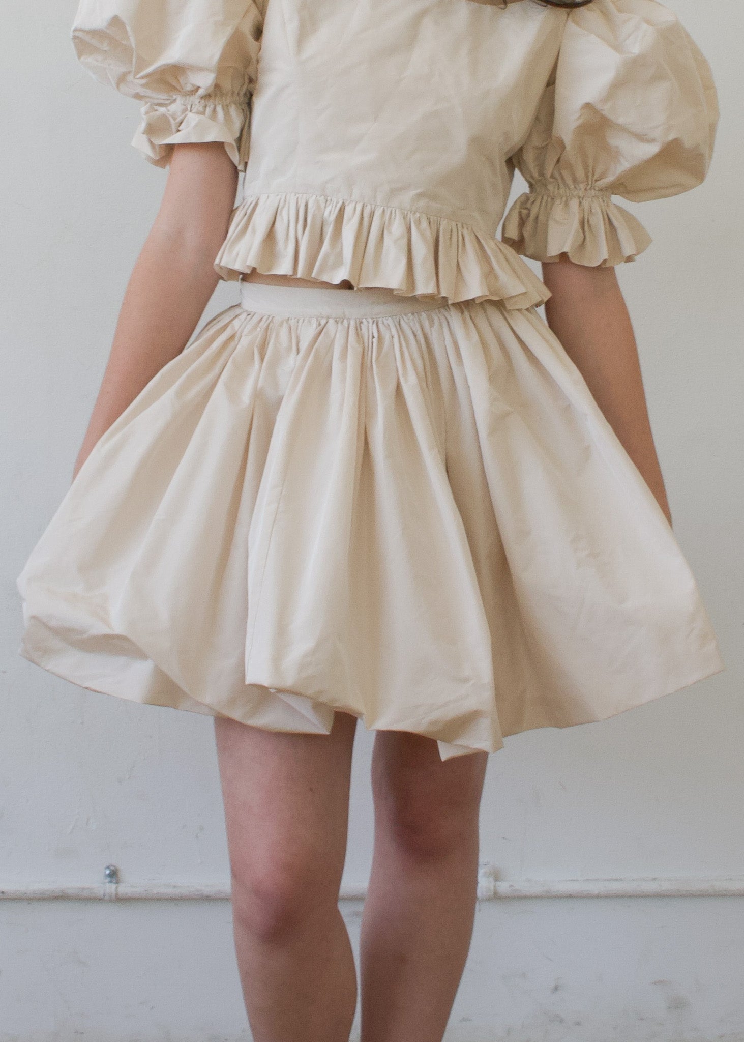 Bubble Skirt in Ivory Cotton