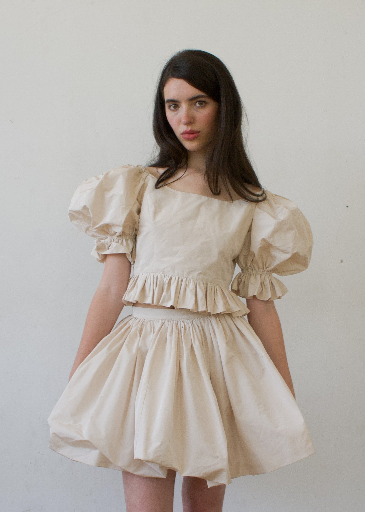 Bubble Skirt in Ivory Cotton