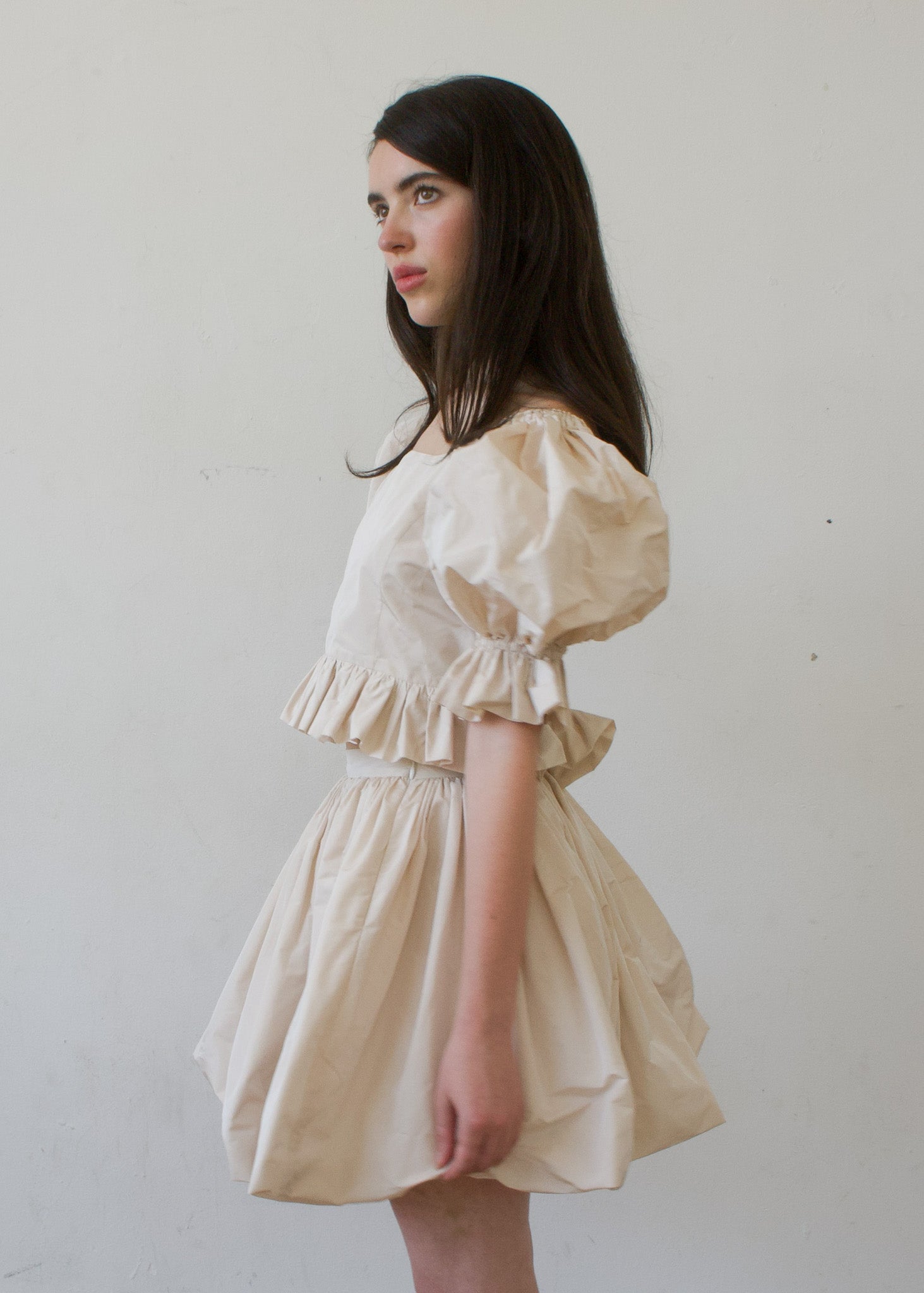 Bubble Skirt in Ivory Cotton