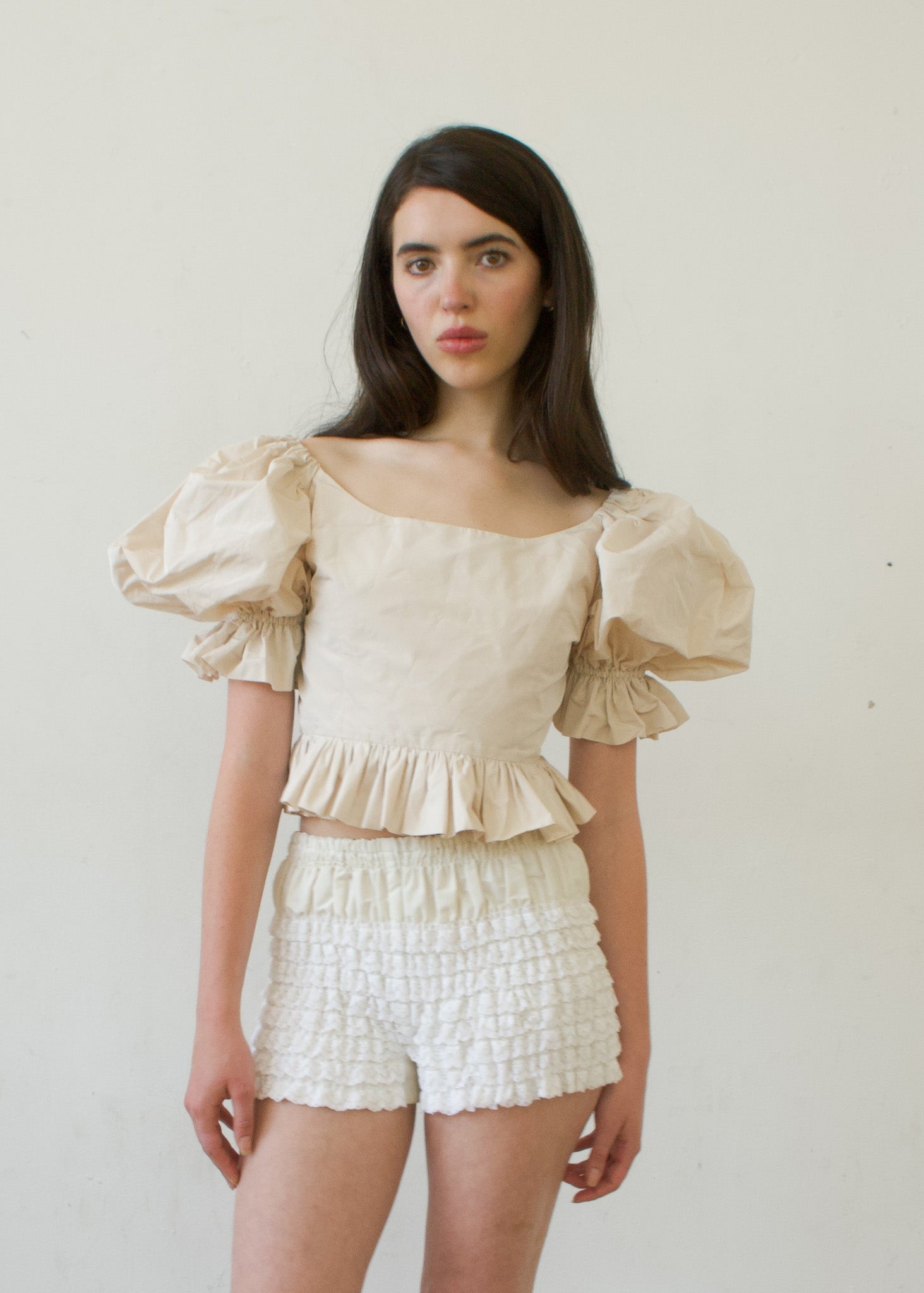 Party Top in Ivory Italian Taffeta