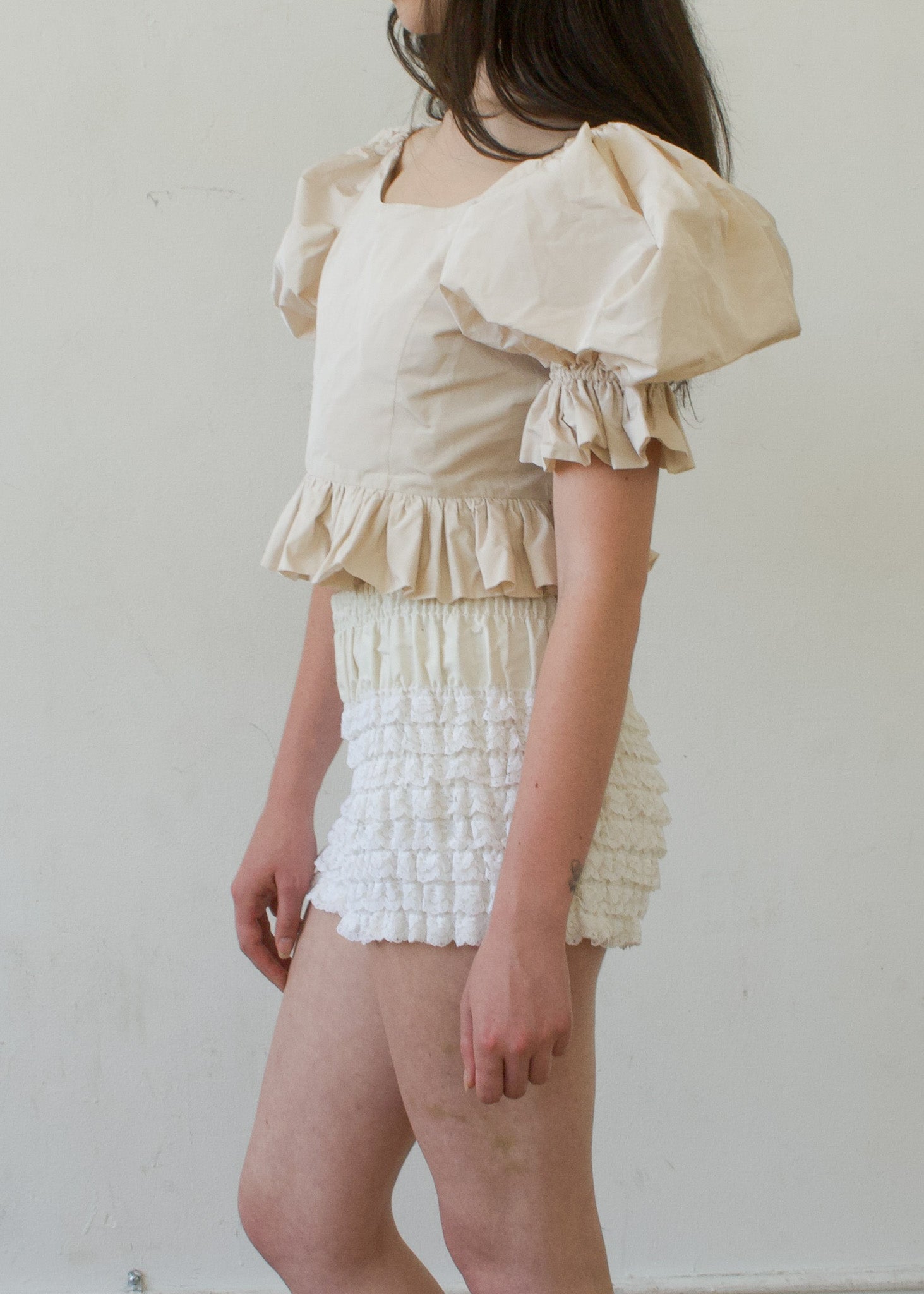 Party Top in Ivory Italian Taffeta