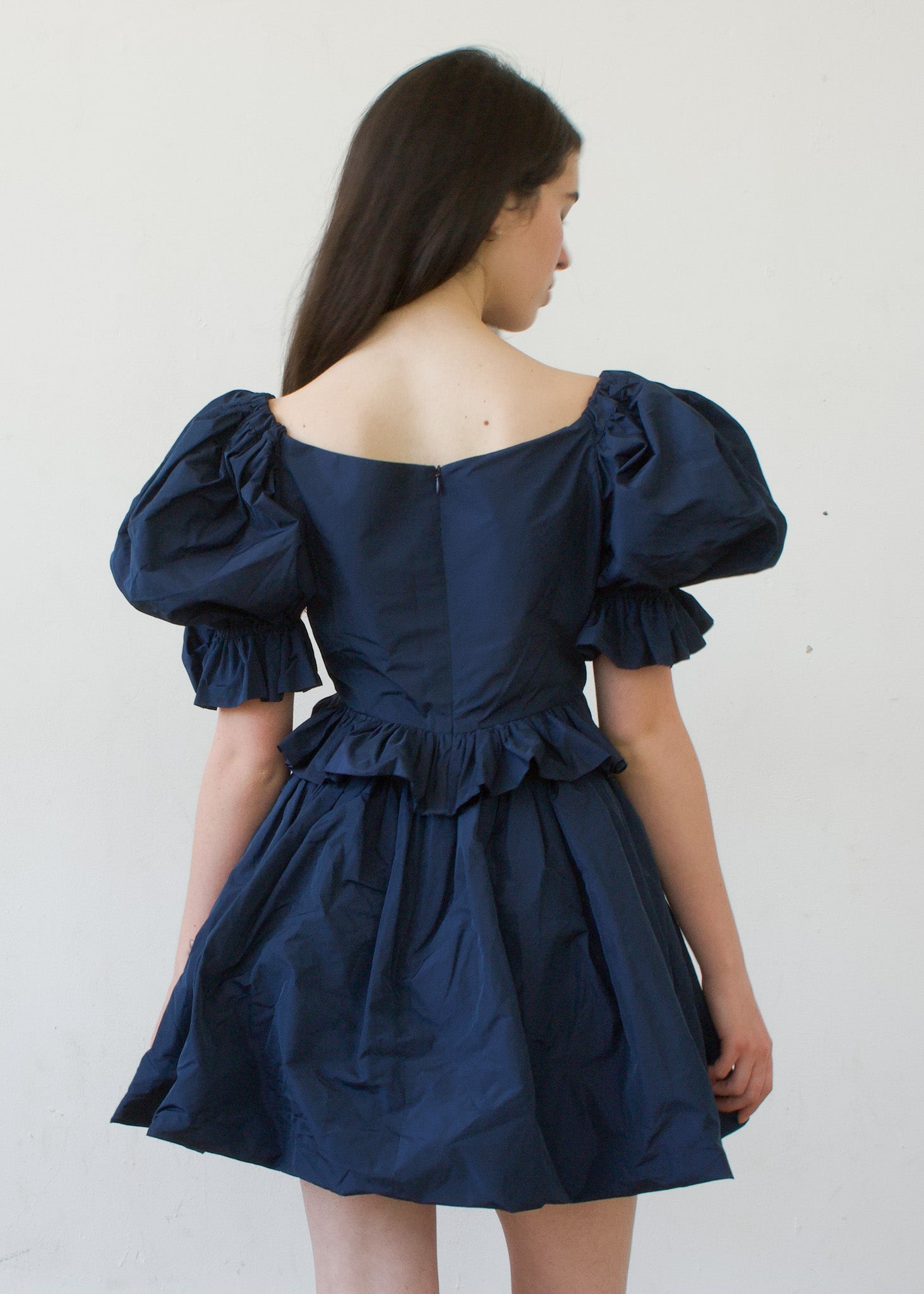Bubble Skirt in Navy Italian Taffeta