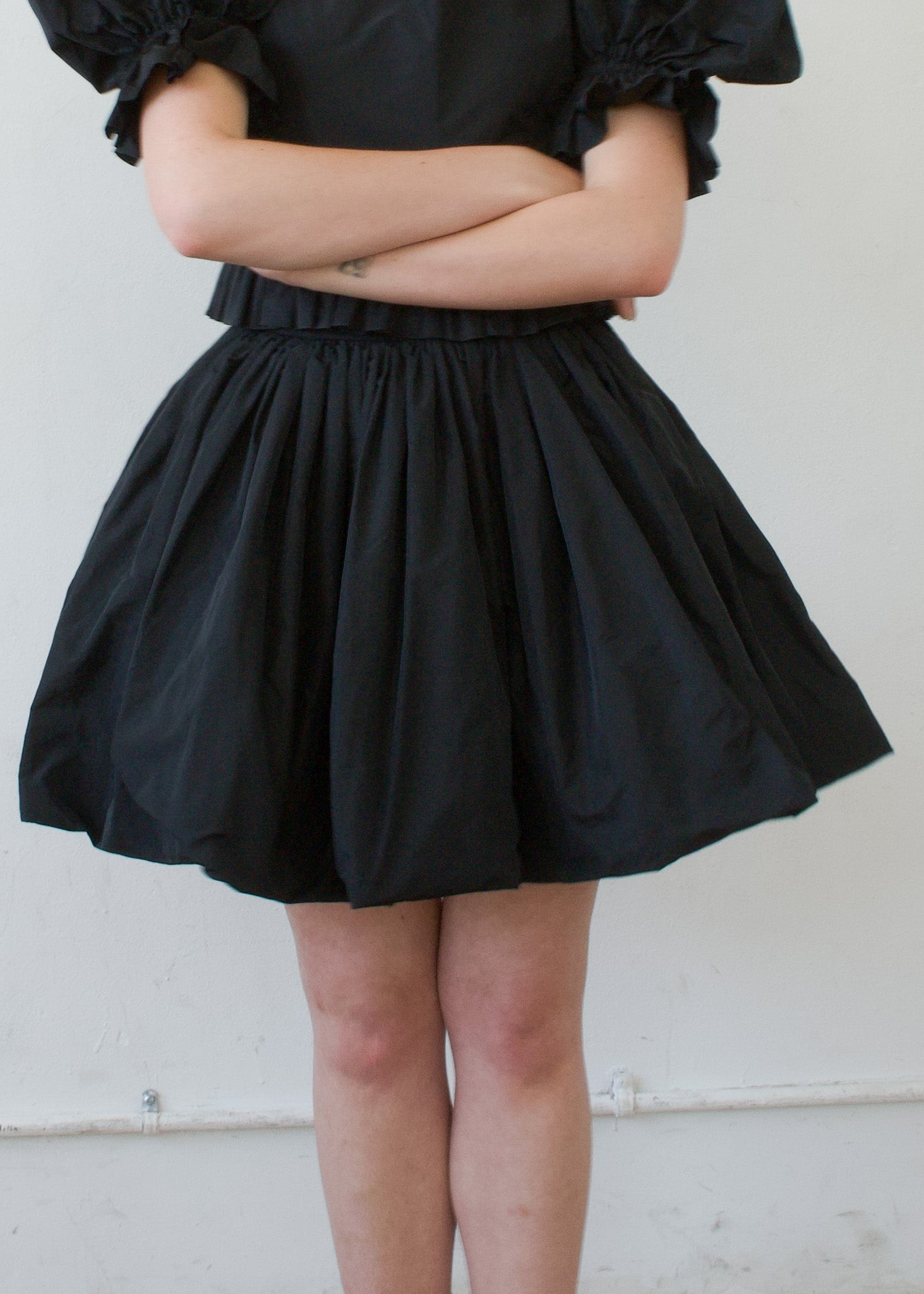 Bubble Skirt in Black Italian Taffeta