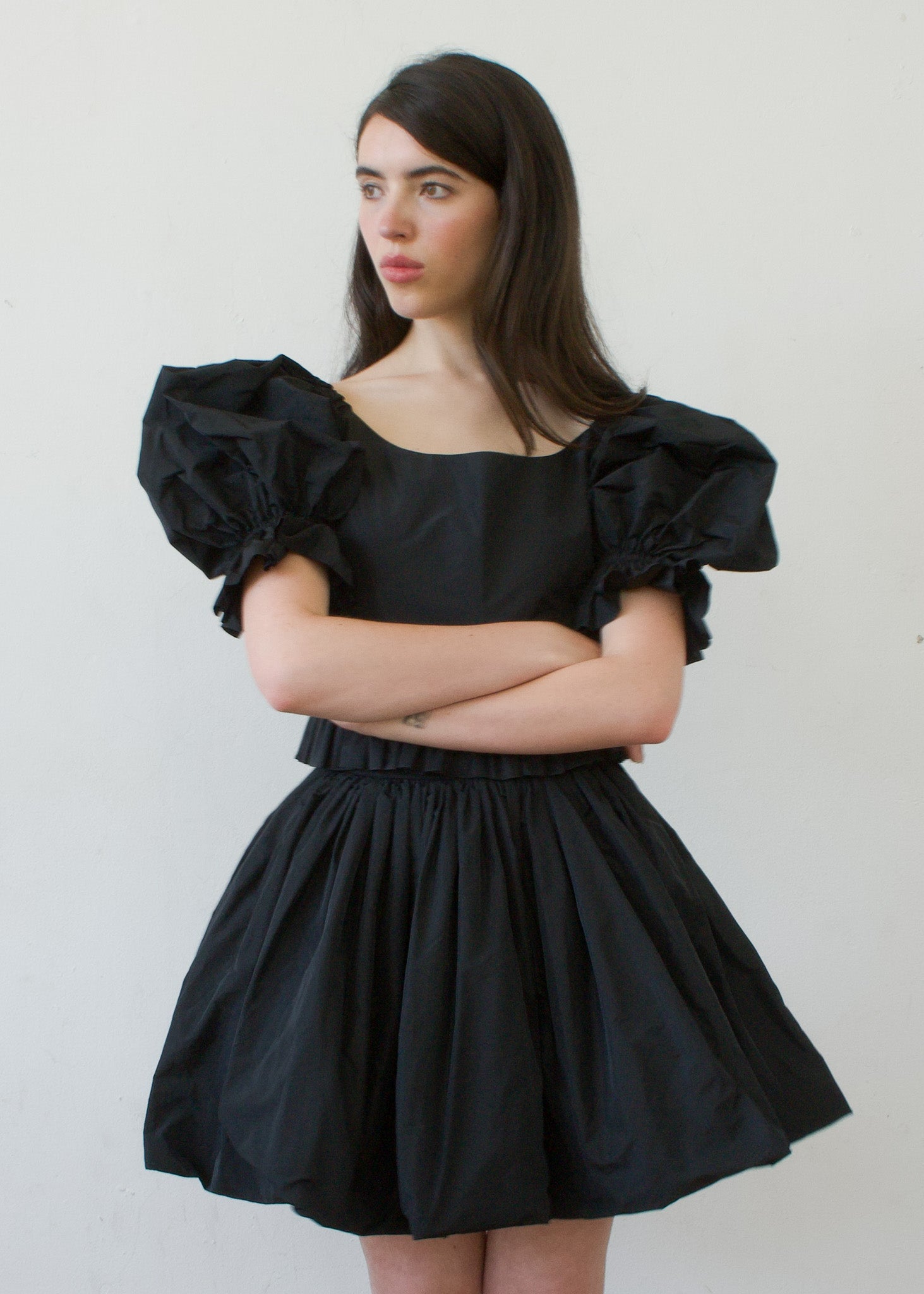 Bubble Skirt in Black Italian Taffeta