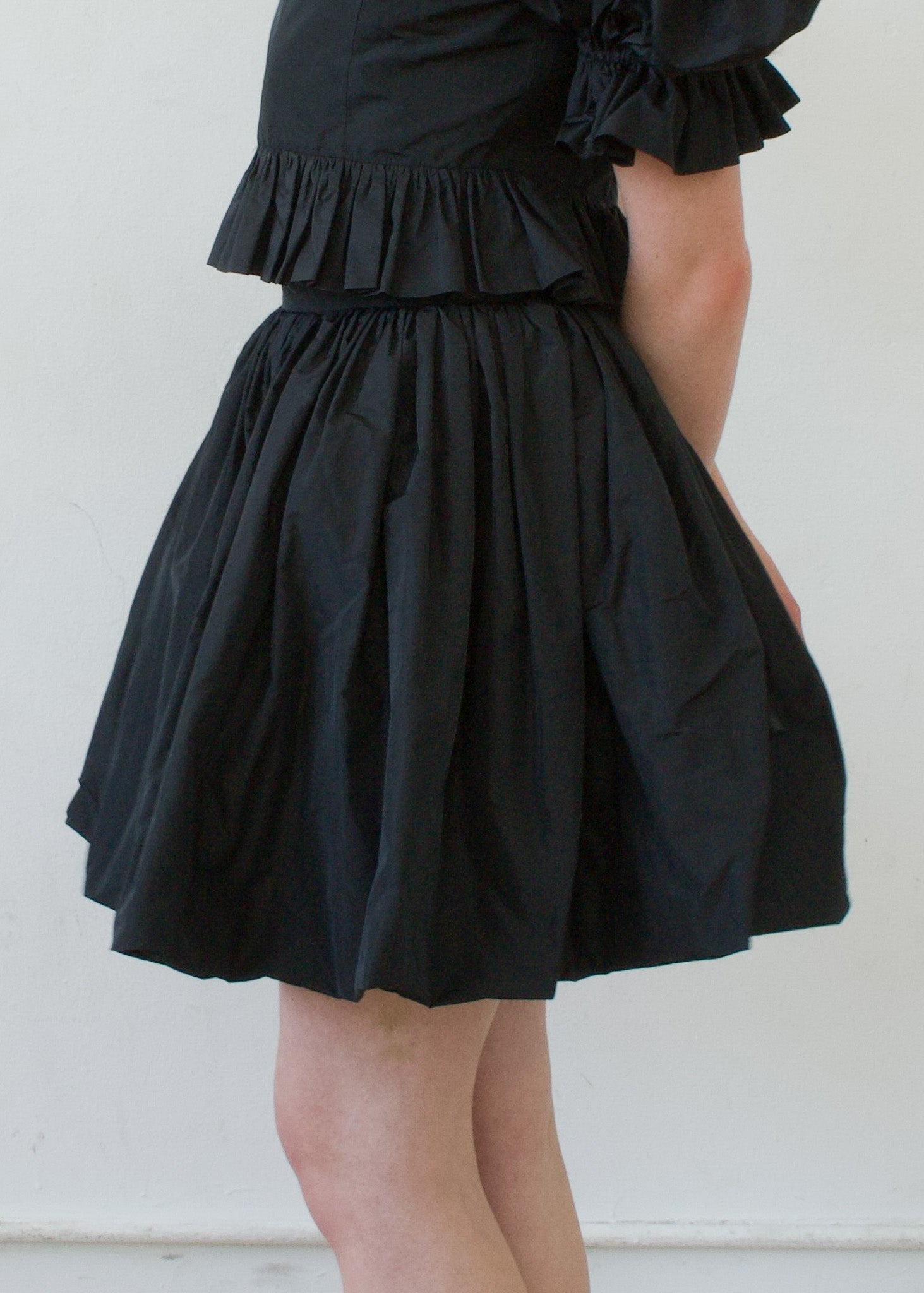 Bubble Skirt in Black Italian Taffeta