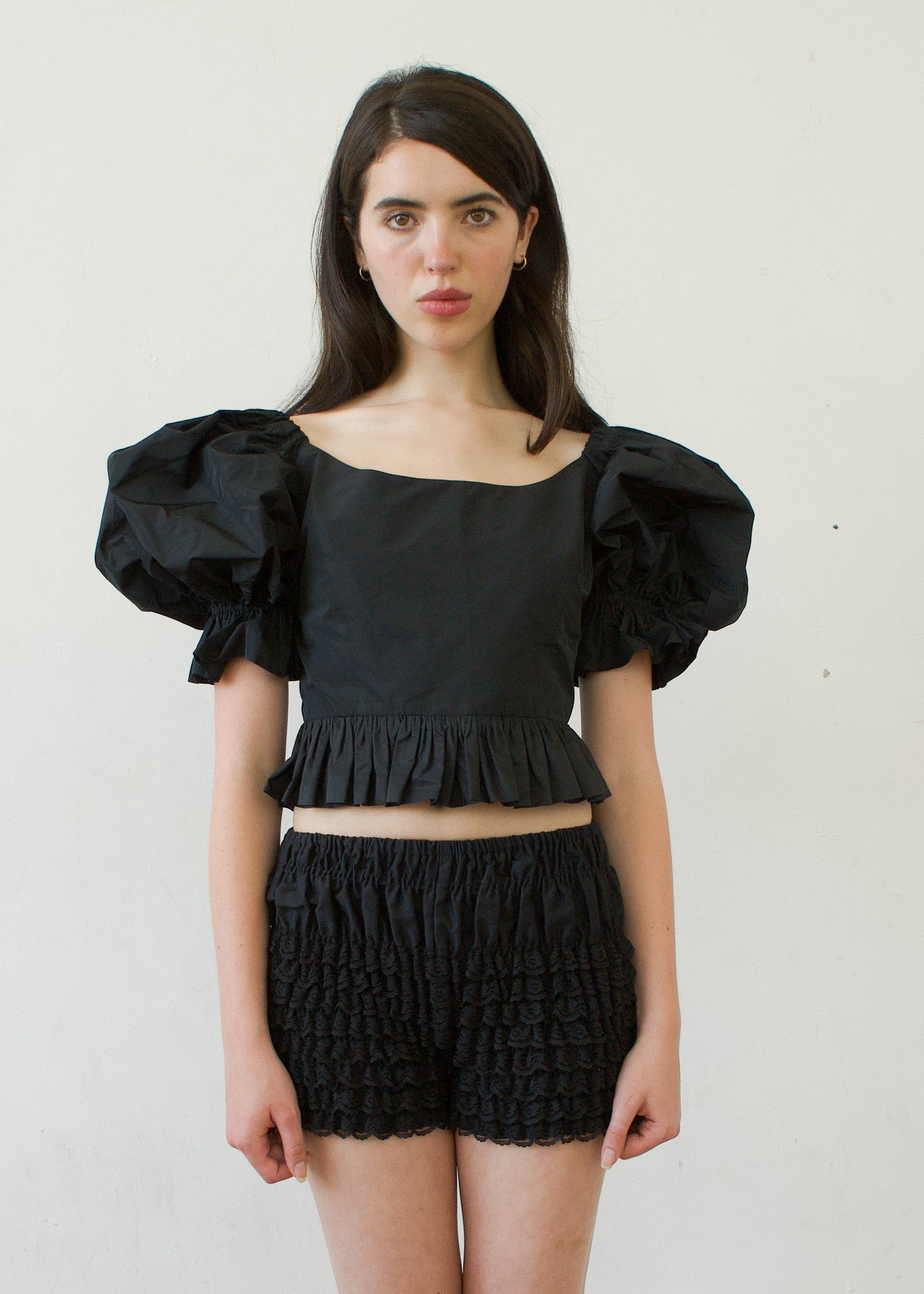 Party Top in Black Cotton