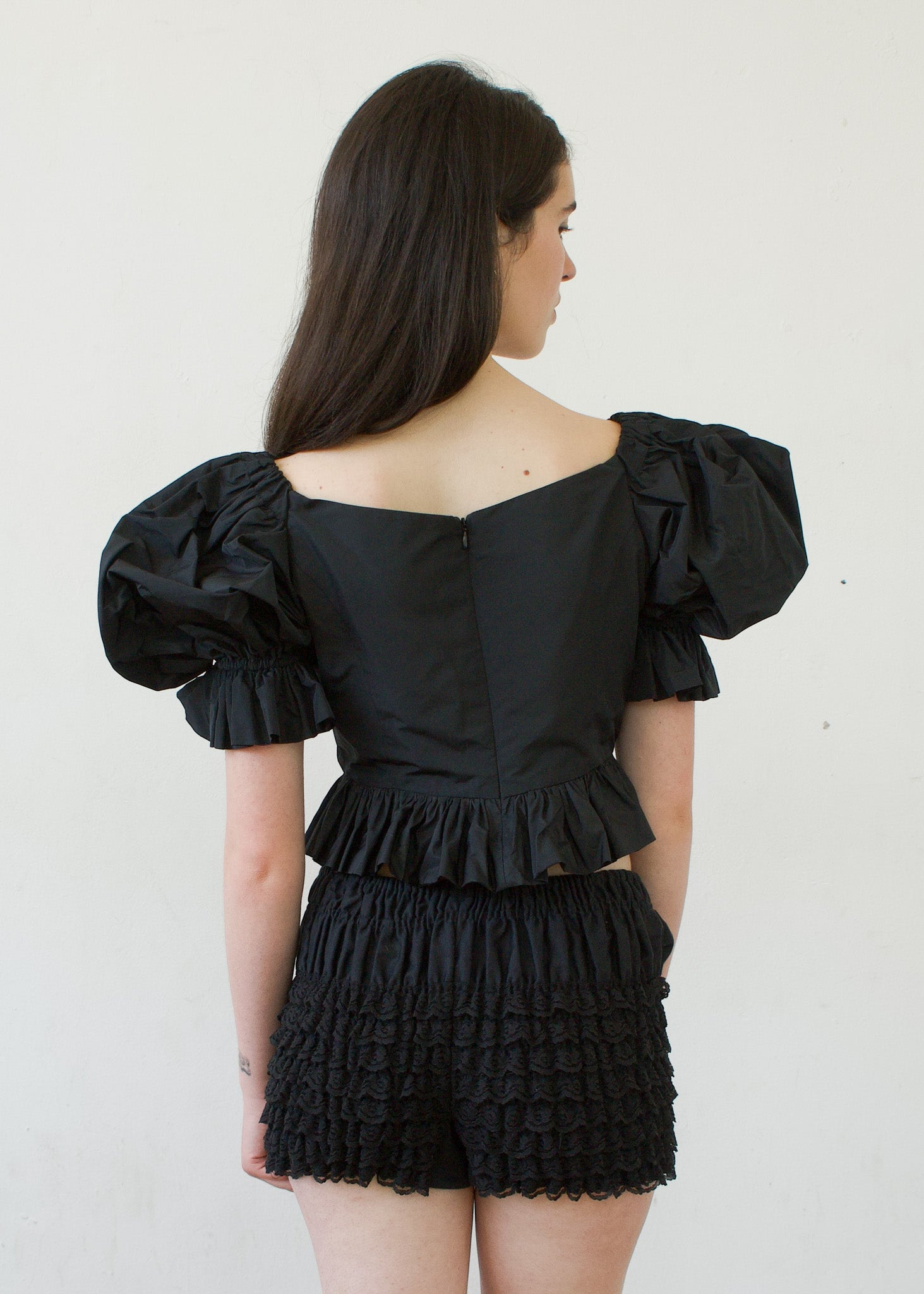 Party Top in Black Cotton