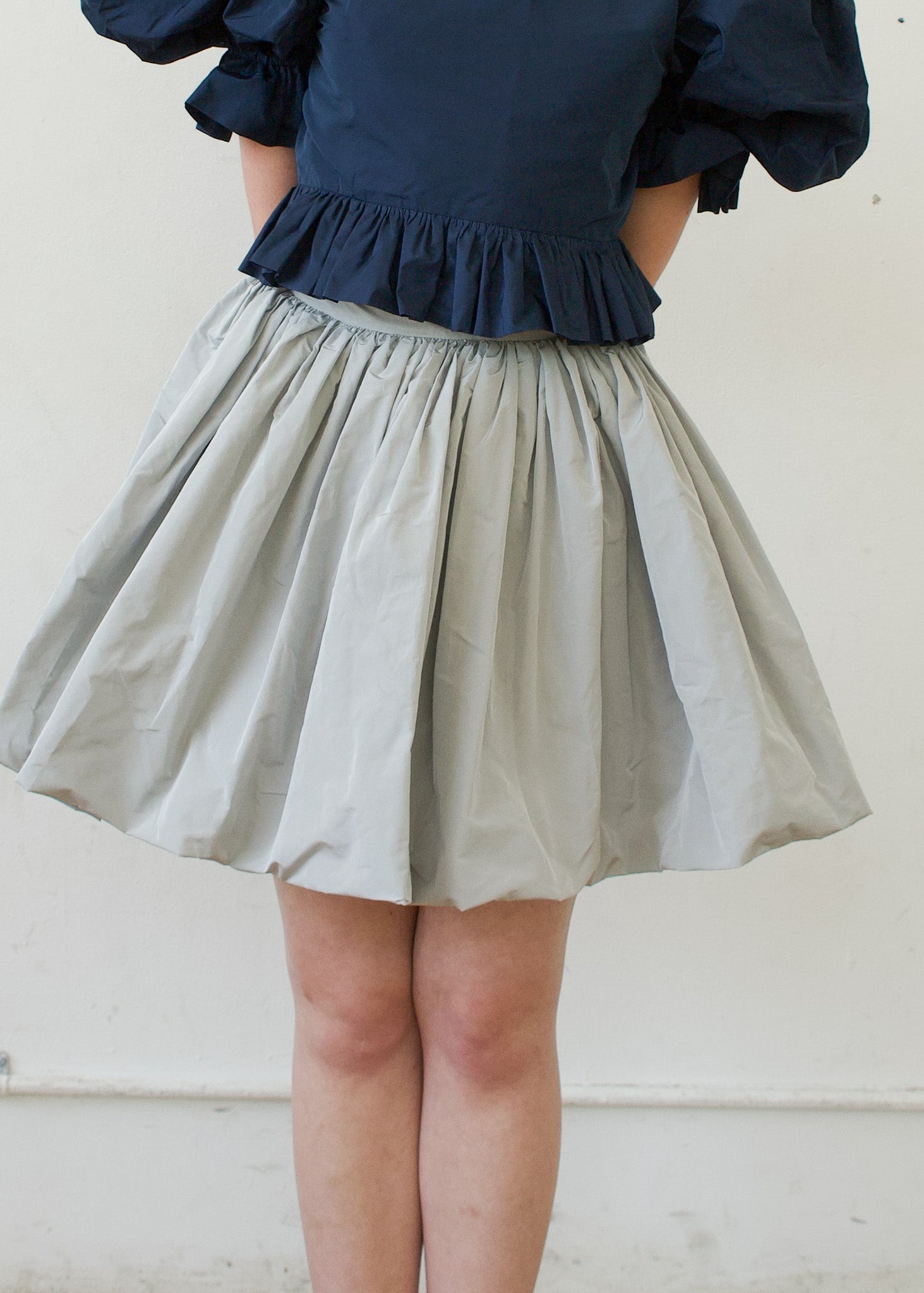 Bubble Skirt in Grey Italian Taffeta
