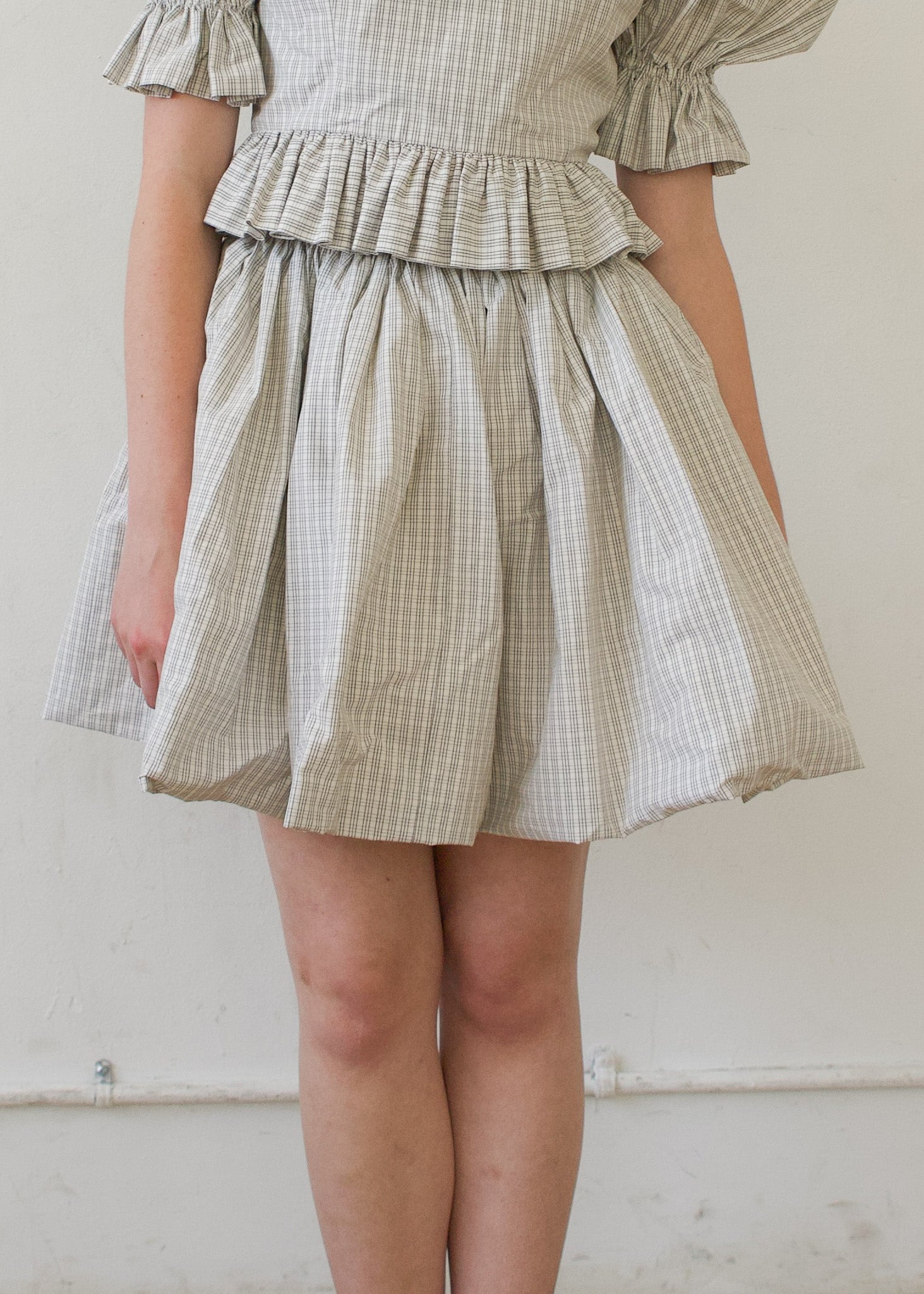 Bubble Skirt in Plaid Cotton