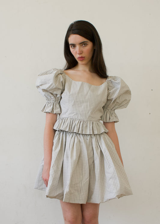 Bubble Skirt in Plaid Cotton