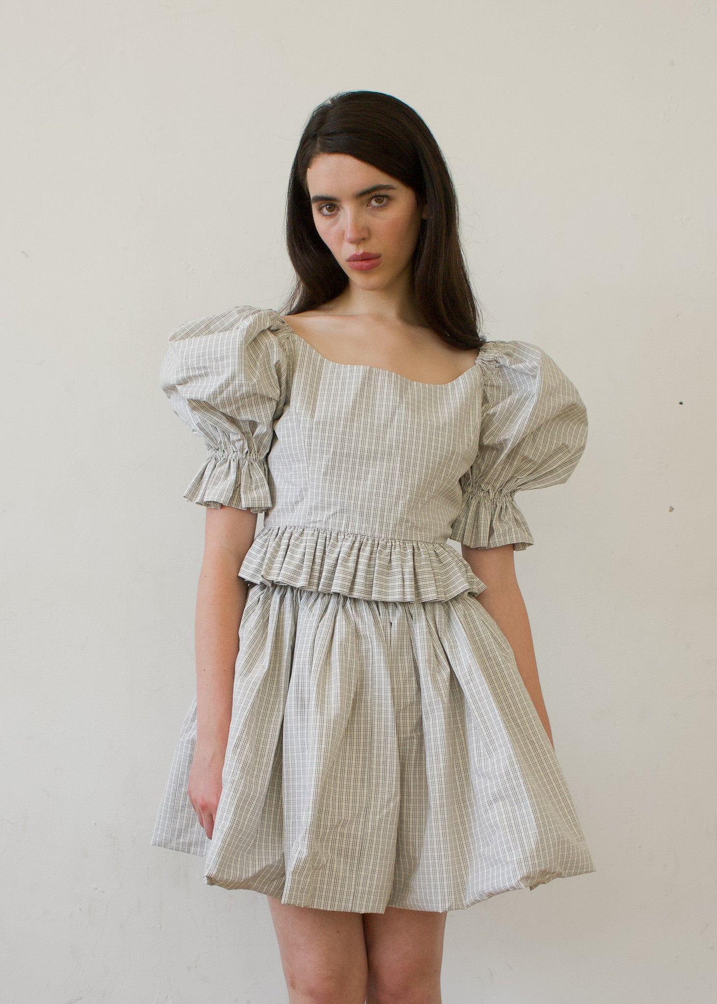 Bubble Skirt in Plaid Cotton