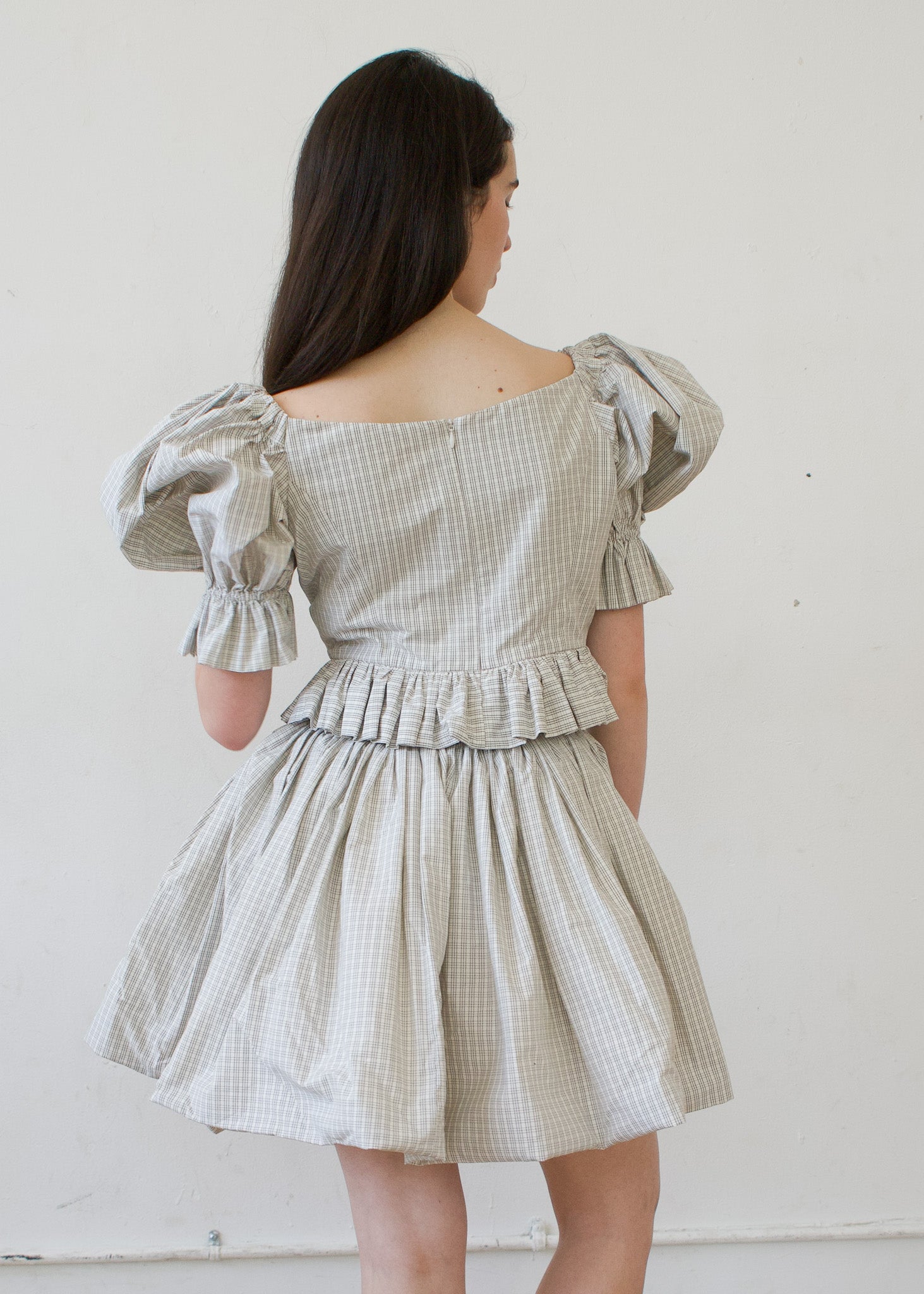 Bubble Skirt in Plaid Cotton