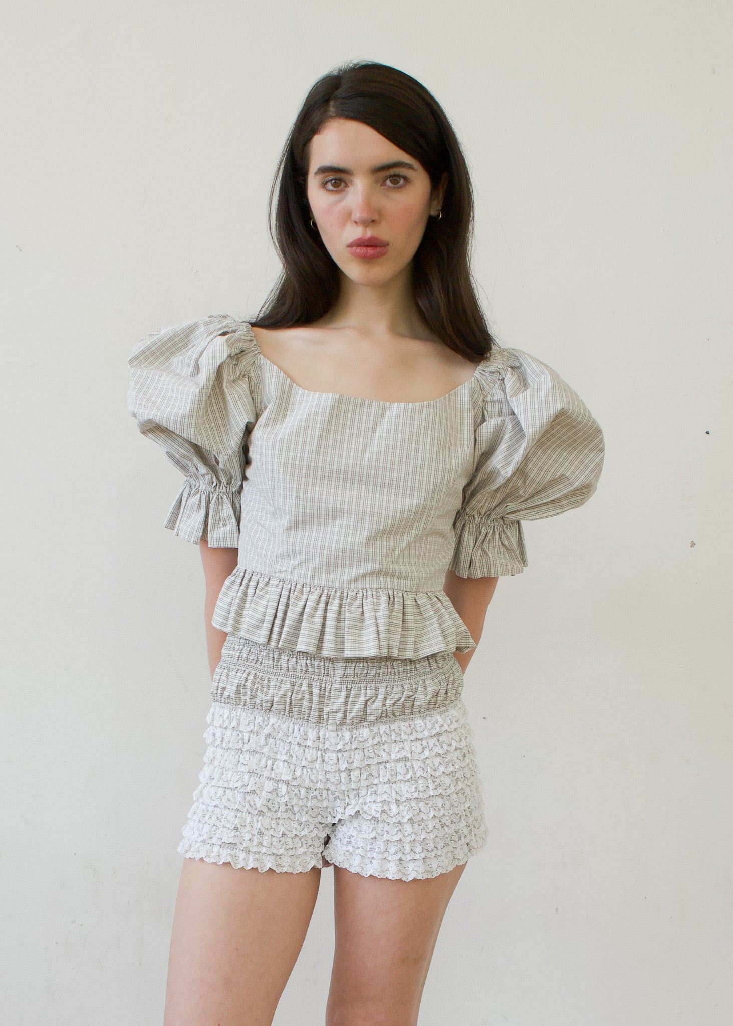 Party Top in Plaid Cotton