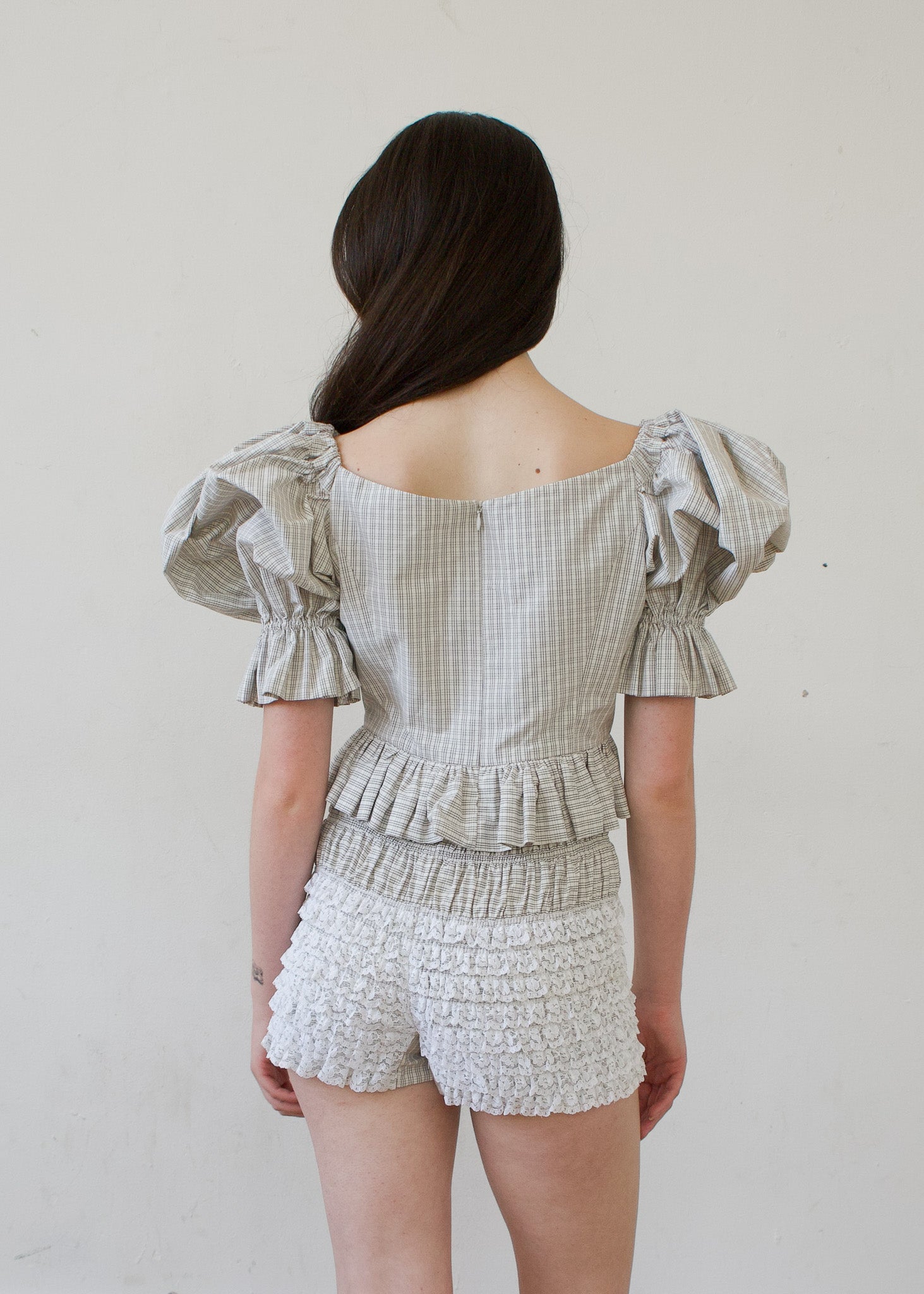 Party Top in Plaid Cotton