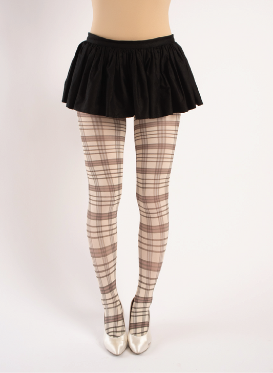 Play Tights in Neutral Plaid